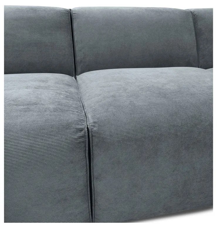 Сив ъглов диван от рипсено кадифе (десен ъгъл) Sting – Scandic