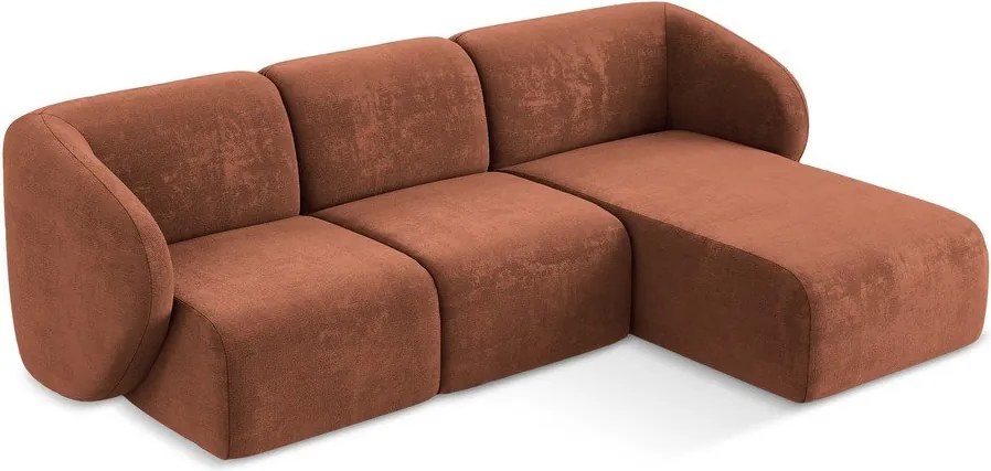 Теракотен шенилов ъглов диван (десен ъгъл) Lani – Makamii