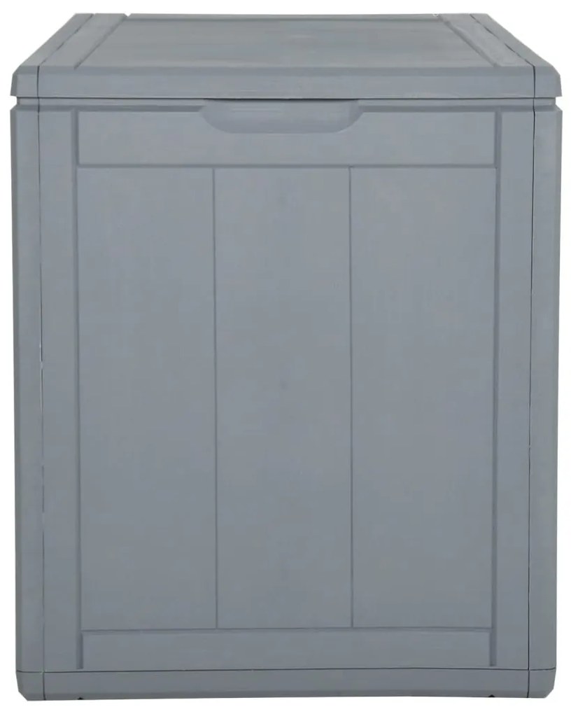 151233 vidaXL Градинска кутия за съхранение, 90 л, сива, PP Дървен вид