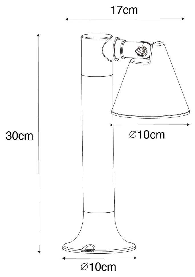 Модерен външен стълб ръждиво кафяв 30 см IP44 регулируем - Ciara