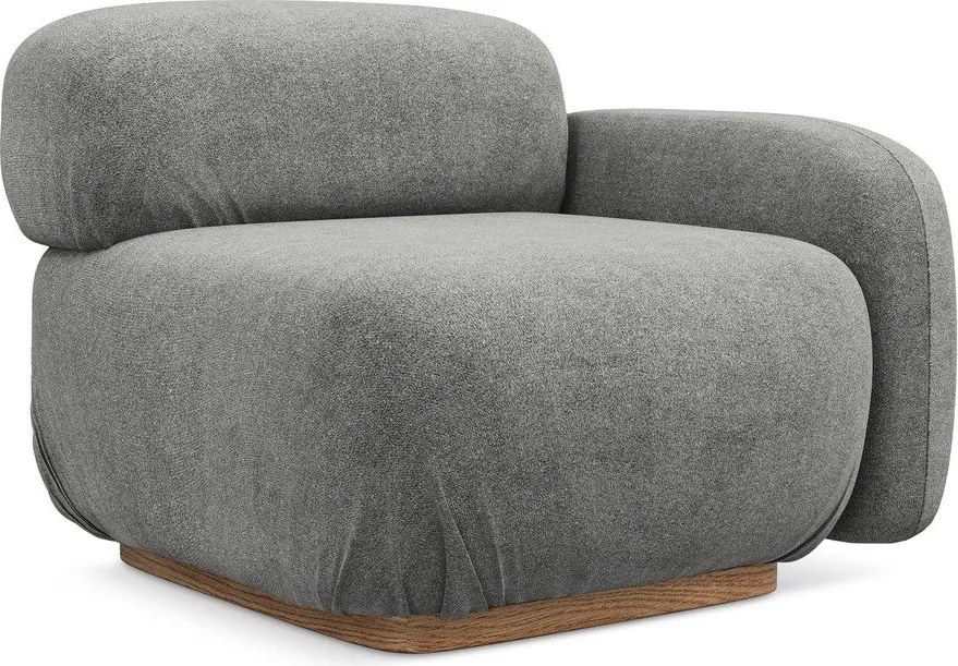 Сив модул за диван от букле (десен ъгъл) Ailani – Makamii