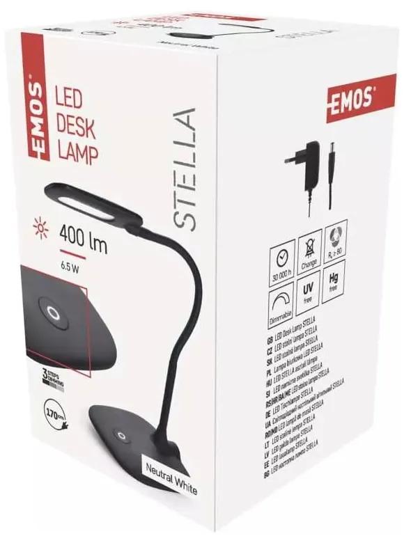 Матовочерна настолна LED лампа с възможност за димиране (височина 55 cm) Stella - EMOS
