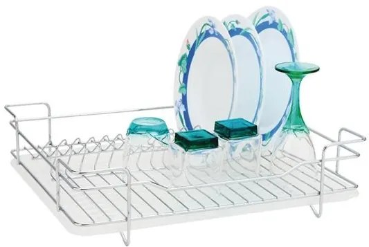 Иноксов стелаж / сушилник за чинии на 1 етаж 46x37x14см +подложна тавичка DAMLA EGE-(40335)