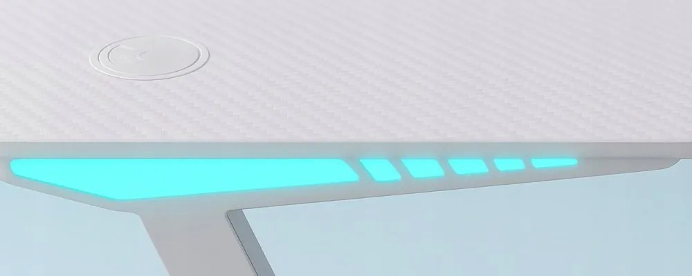 Геймърска маса с RGB LED подсветка бяла Ширина: 60 см | Дължина: 140 см