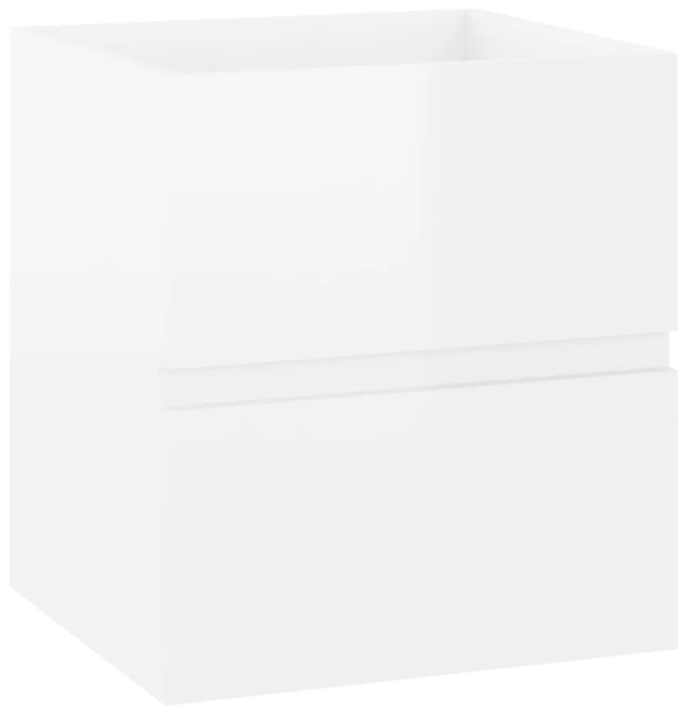 804734 vidaXL Шкаф за мивка, бял гланц, 41x38,5x45 см, инженерно дърво