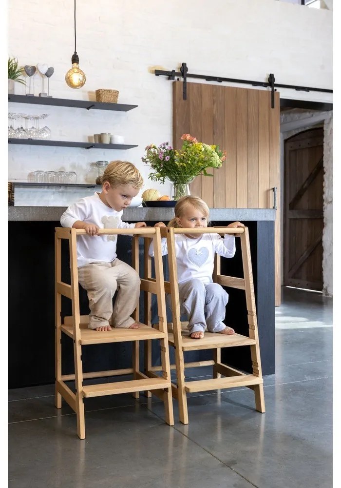 Учебна кула от масивен дъб в естествен цвят Forrest – Vipack