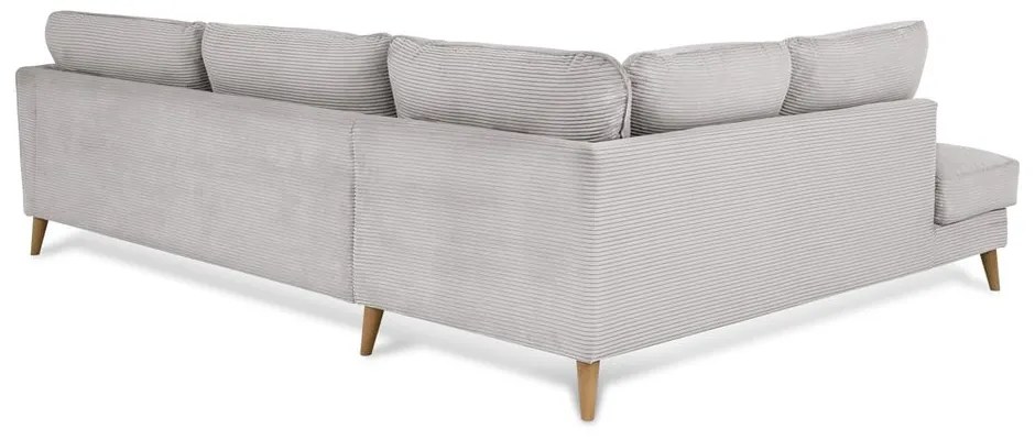 Светлосив ъглов диван от рипсено кадифе (ляв ъгъл) Paris – Scandic