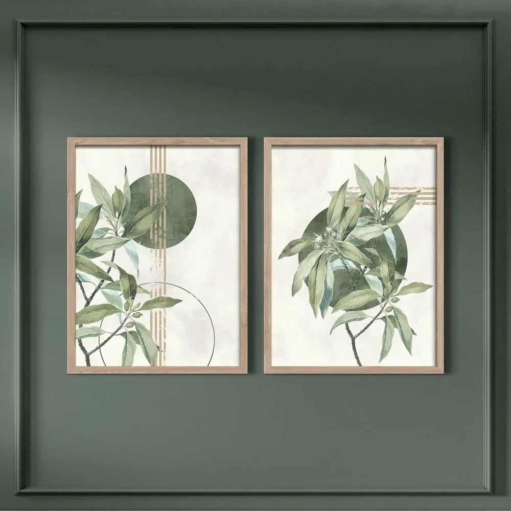 Картини в комплект 2 бр. 30x40 cm Green – Styler