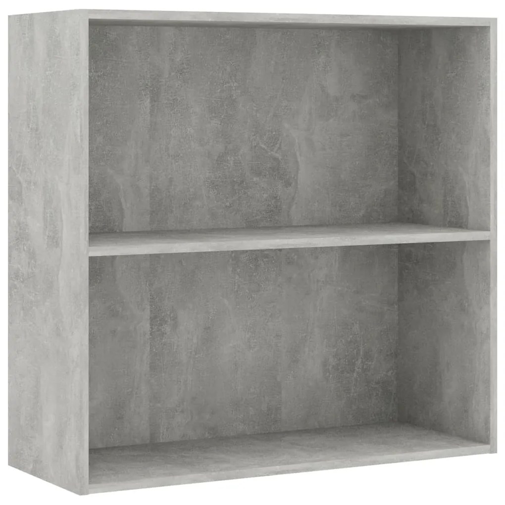 801003  2-Tier Book Cabinet Concrete Grey 80x30x76,5 cm Chipboard