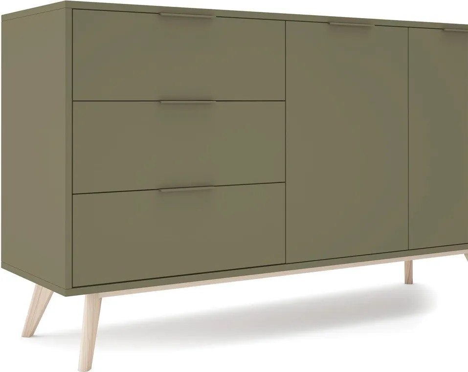 Зелен матов скрин 140x81x40 cm Campus – Marckeric