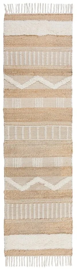 Бежова пътека от юта , 60 x 230 cm Medina - Flair Rugs