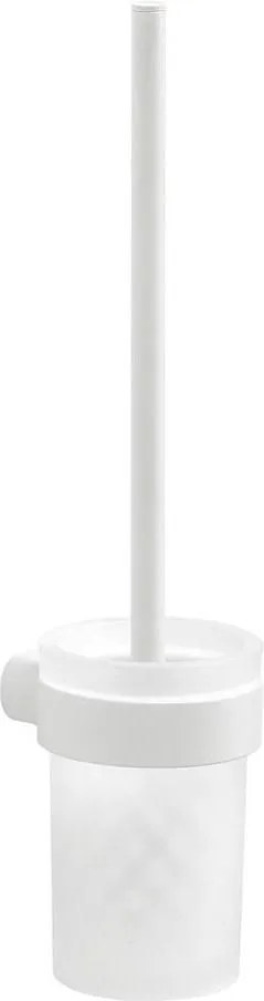 Gedy - Стенна четка за WC PIRENEI млечно стъкло/матово бяло