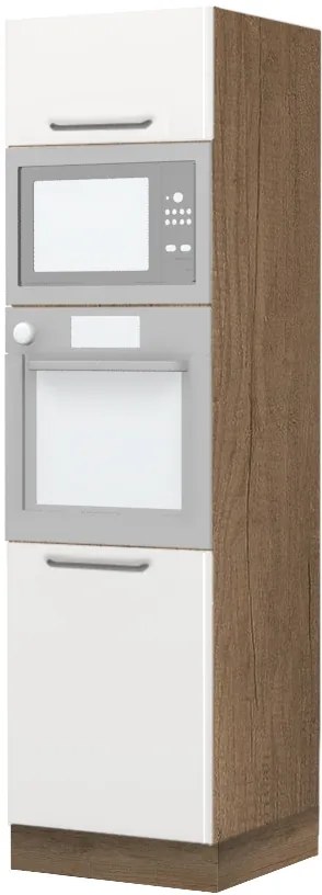 Висок подов шкаф за фурна Modena K21-60-RM-Oak - White glossy