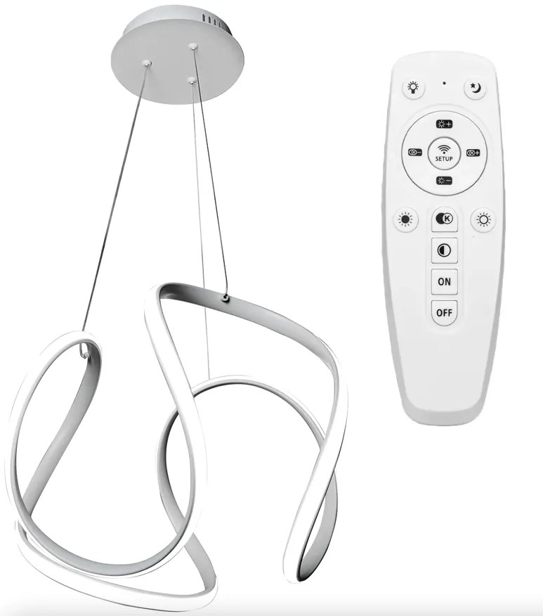 Елегантна модерна LED светлина за таван с дистанционно управление Черен