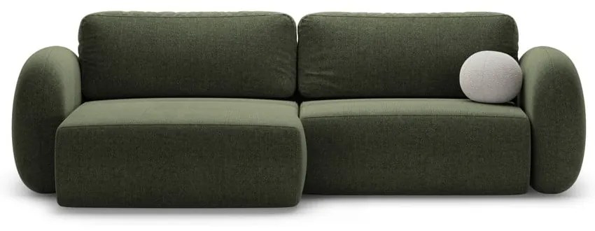 Зелен шенилов сгъваем/с място за съхранение ъглов диван Tonale – Cosmopolitan Design