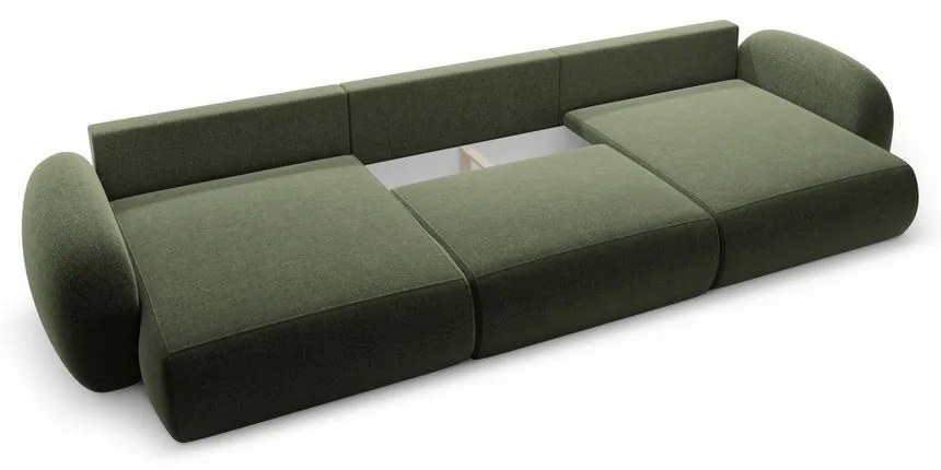 Зелен шенилов сгъваем/с място за съхранение ъглов диван (U форма) Tonale – Cosmopolitan Design