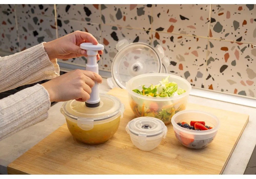 Комплект от 4 кутии за съхранение на храна и вакуумна помпа Flavia - Compactor