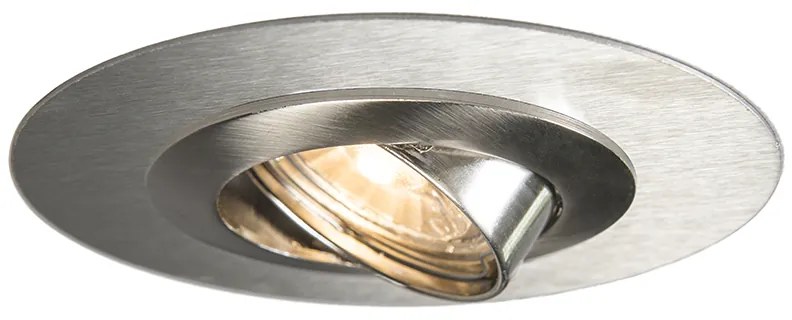 Кръгъл вграден прожектор стомана наклонен с пълнещ пръстен - Edu
