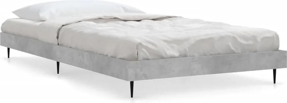 832305 vidaXL Рамка за легло, бетонно сиво, 90x190 см, инженерно дърво