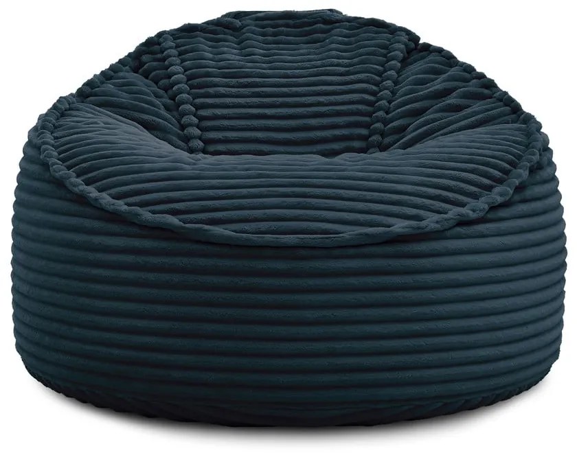 Тъмносин пуф от рипсено кадифе Socrate – Bobochic Paris