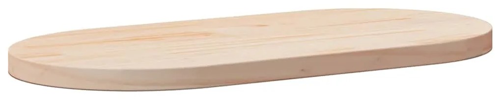 824350 vidaXL Плот за маса, 80x40x2,5 см, бор масив, овален