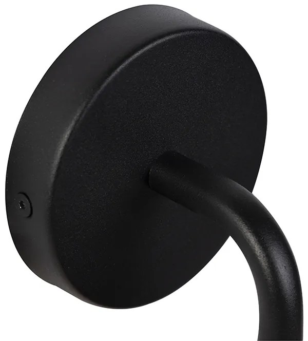 Ръстична външна стенна лампа черна със стъкло - Elza