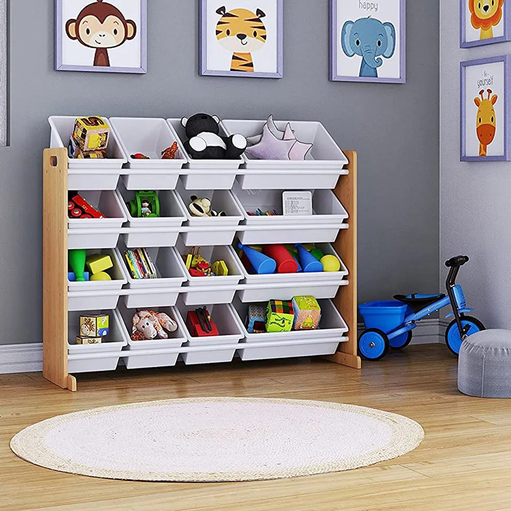 GINGER HOME Органайзер/етажерка 4 нива WOOD/WHITE