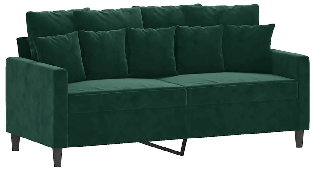 359305 vidaXL 2-местен диван, тъмнозелен, 140 см, кадифе