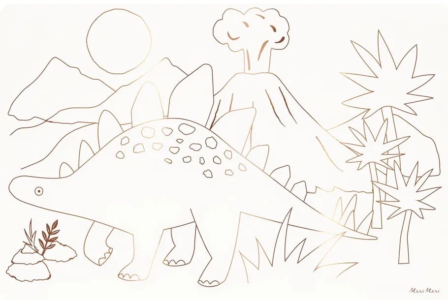 Хартиени подложки за хранене в комплект 8 бр. 28x42.5 cm Dinosaurs – Meri Meri