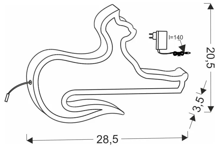 Черна бебешка лампа Cat - Candellux Lighting