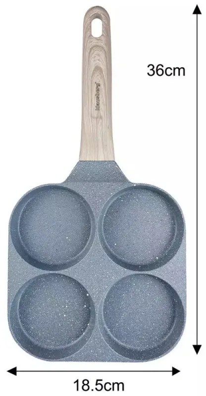 Тиган с 4 отделения Klausberg KB 7822, 18.5 см, Мраморно покритие, Индукция, Сив
