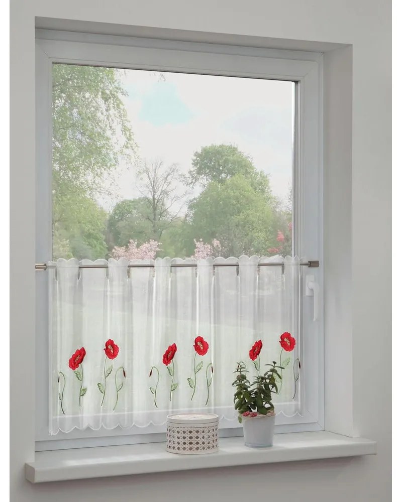 Бяла завеса 155x45 cm Poppies – Sehlbach