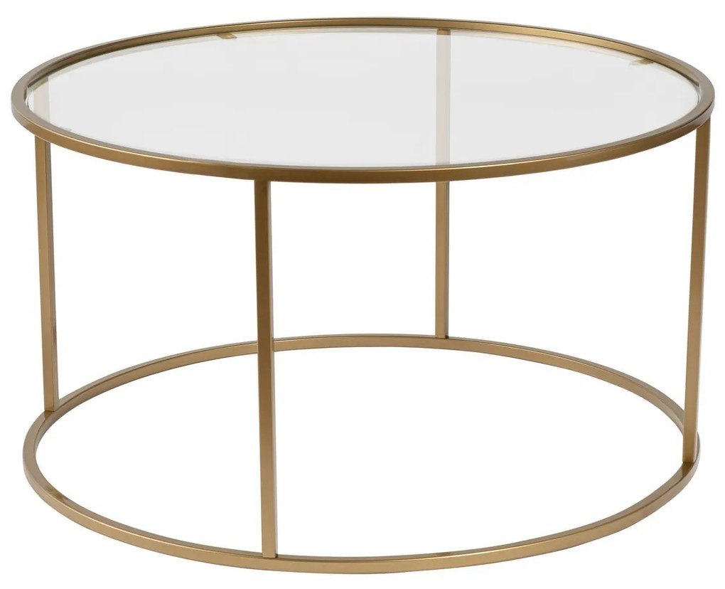 Кафе маса Aurum, цвят Златен Прозрачен