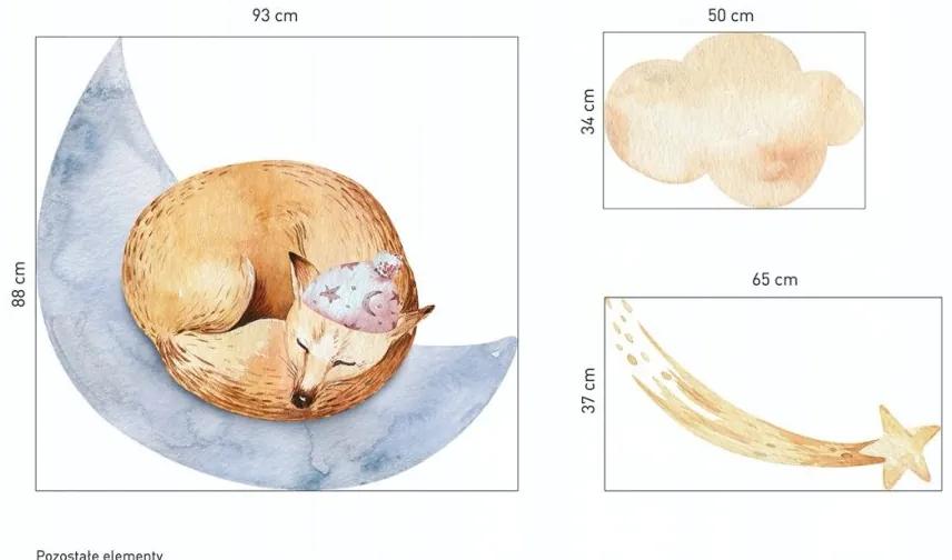 Детски стикер за стена със спяща лисица 88 х 93 см