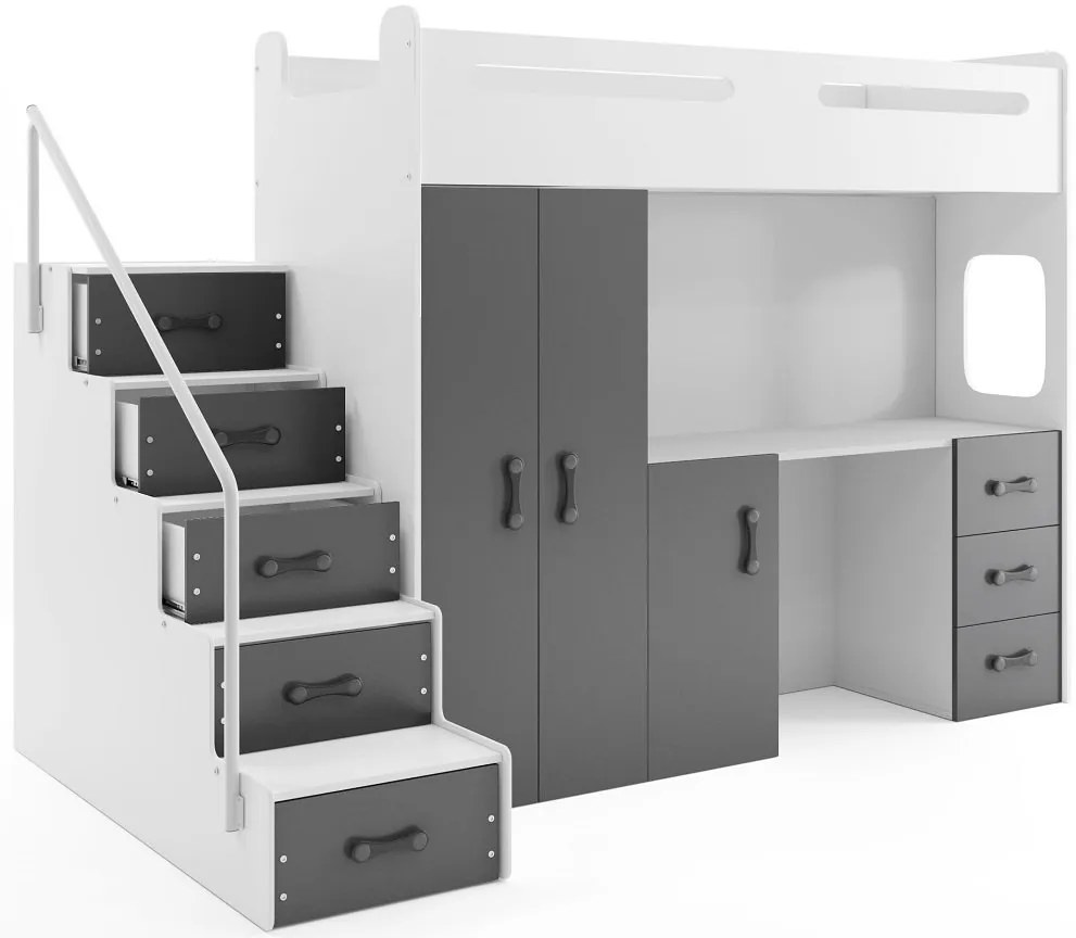 Двуетажно легло Steps плюс-White - графити