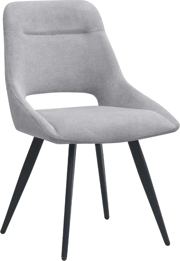 Тапициран трапезен стол Firenze TopMebel в сив цвят с черни метални крака 51x60x81см.