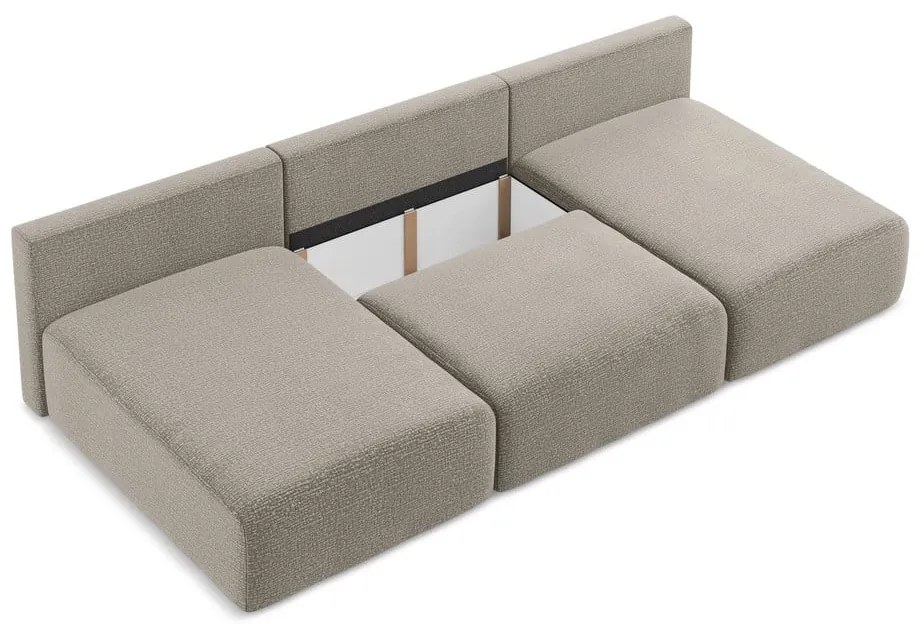 Бежов разтегателен ъглов диван с място за съхранение Kalena – Makamii