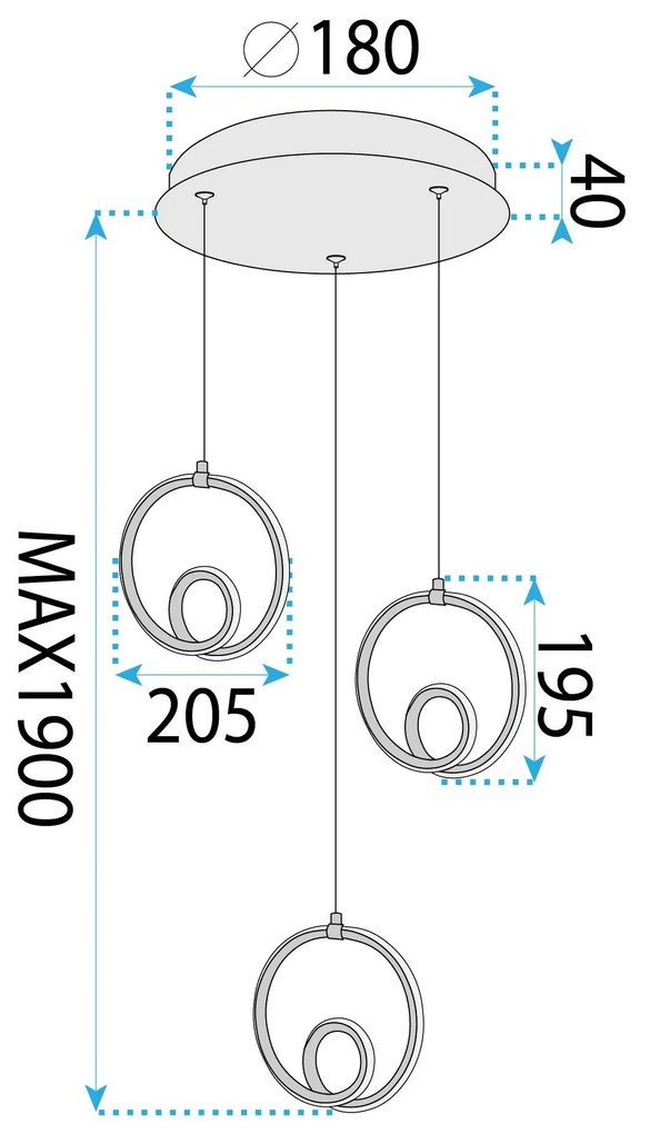 Лампа LED LHJ095-3CP GOLD