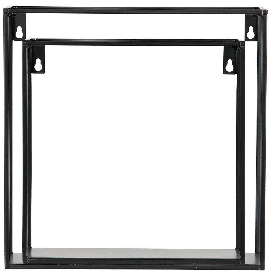 Комплект от 2 черни стенни рафта WOOOD Meert