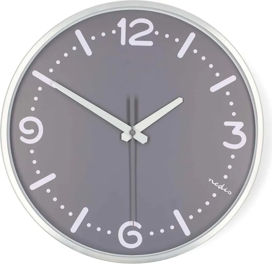 Nedis CLWA3226SS - Стенен часовник Ø 30,5 см, 1xAA, матов хром