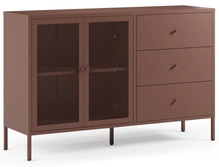 Бордо метален скрин 140x90x40 cm Fayna – Marckeric