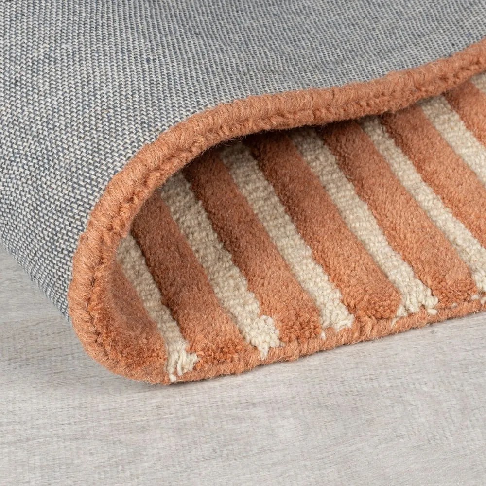 Ръчно изработен вълнен килим теракотен 120x180 cm Lozenge Terracotta – Flair Rugs