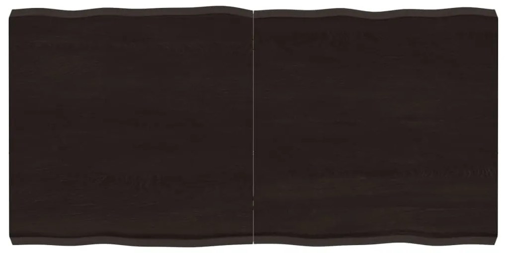 364027 vidaXL Плот за маса тъмнокафяв 120x60x(2-6) см обработен масивен дъб