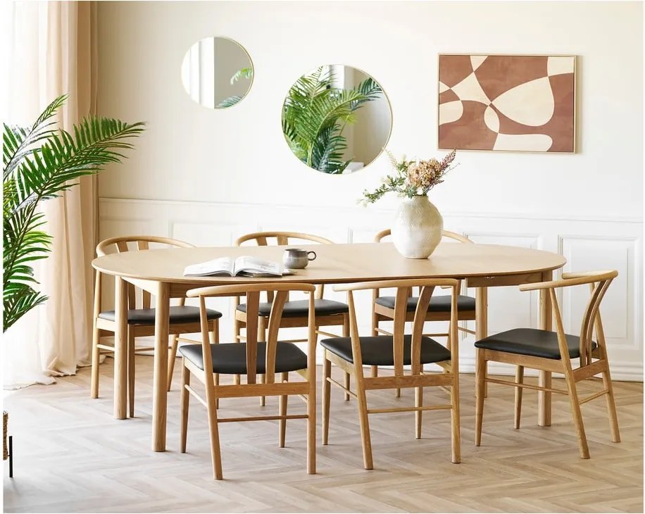 Кръгла сгъваема трапезна маса с допълнителна плоча от декор от дъб ø 120 cm Bundaberg – House Nordic