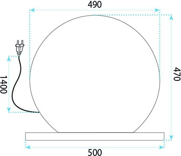 Огледало LED HOLLYWOOD L. Gold 50 cm