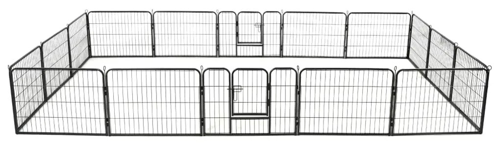 Sonata Заграждение за куче, 16 панела, стомана, 60x80 см, черно