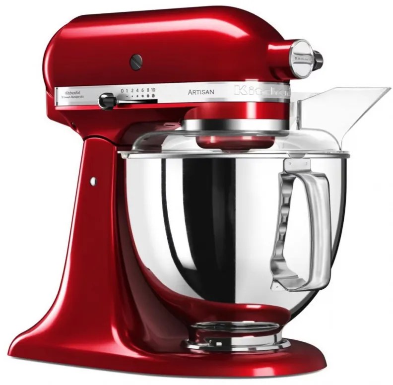 Разопакован: Планетарен миксер KitchenAid Artisan Elegance 5KSM175PSECA, 300W, 4.8 л, Direct drive, 10 скорости, Червен