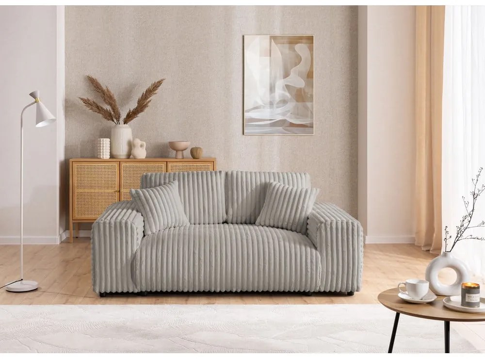 Светлосив диван от рипсено кадифе 178 cm Justin – Ropez
