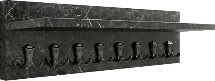 Folin melamine wall coat hanger with mirror in anthracite color 90x4x90см.