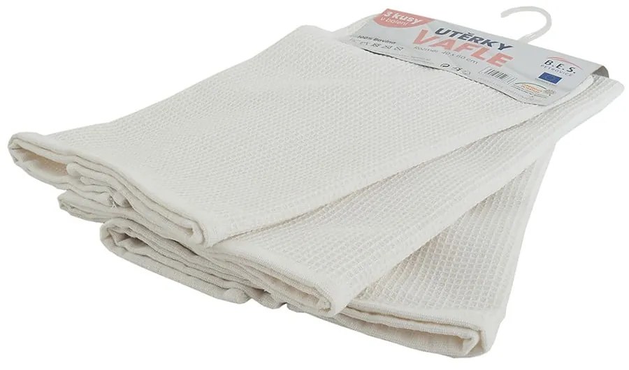 Памучни кърпи в комплект от 3 броя 40x60 cm Wafle - B.E.S.